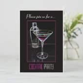 Cocktail Party Invitation Kaart (Staand voorkant)