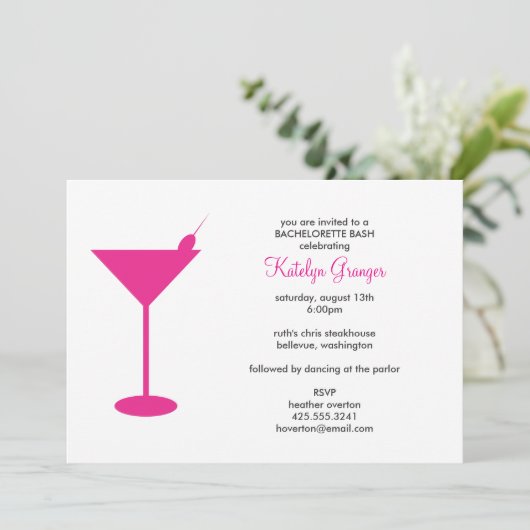 Cocktail Party Invitation Kaart (Staand voorkant)