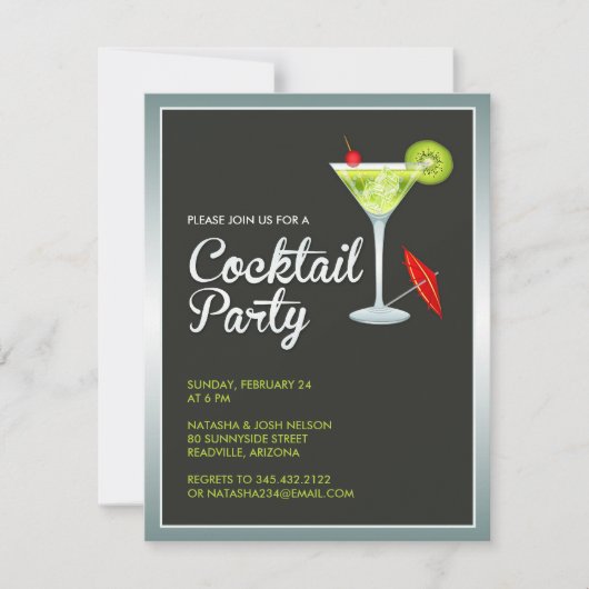 Cocktail Party Invitation Kaart (Voorkant)