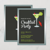 Cocktail Party Invitation Kaart (Voorkant / Achterkant)