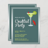 Cocktail Party Invitation Kaart (Voorkant / Achterkant)