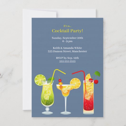 Cocktail Party Invitation Kaart (Voorkant)