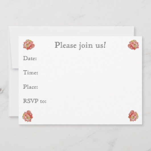 Cocktail Party Invitation Roos en Chrome Kaart (Achterkant)