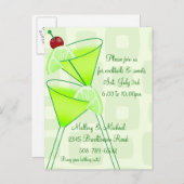 Cocktail Party Invitation Uitnodiging Briefkaart (Voorkant / Achterkant)