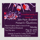 Cocktail Party Invitations Casino Gambling Thema Kaart (Voorkant / Achterkant)