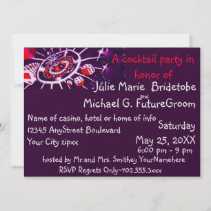 Cocktail Party Invitations Casino Gambling Thema Kaart