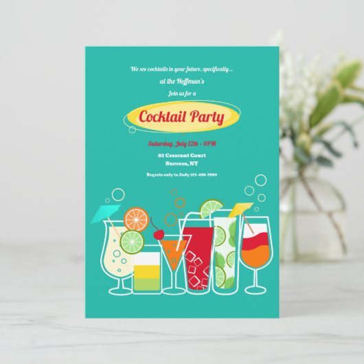 Cocktail Party Kaart (Staand voorkant)