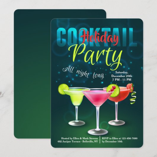 Cocktail Party Kaart (Voorkant / Achterkant)