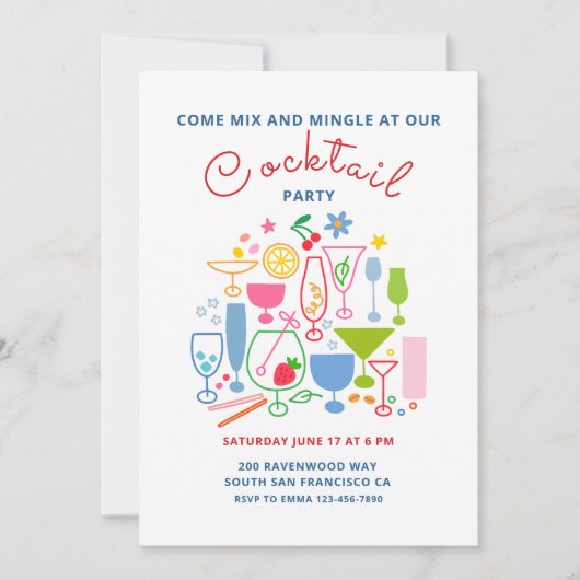 Cocktail Party Kaart (Voorkant)