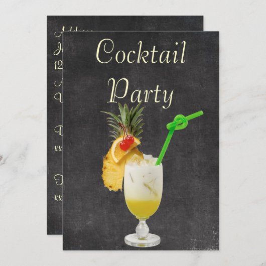 Cocktail Party Kaart (Voorkant / Achterkant)