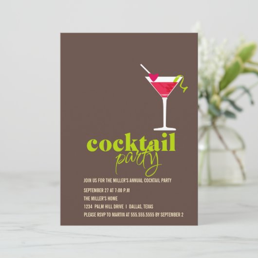 Cocktail Party Kaart (Staand voorkant)