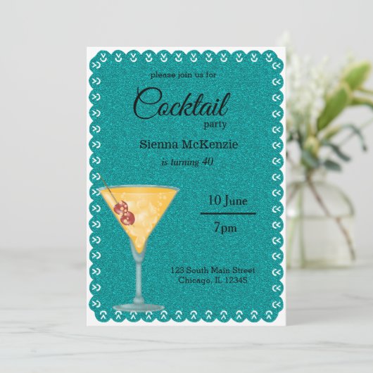 Cocktail party kaart (Staand voorkant)