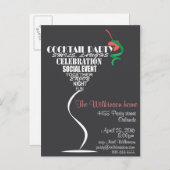 Cocktail Party-kaartontwerp Uitnodiging Briefkaart (Voorkant / Achterkant)
