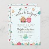Cocktail Party Kerst Cookies Budget Uitnodiging (Voorkant / Achterkant)