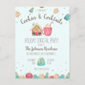 Cocktail Party Kerst Cookies Budget Uitnodiging (Voorkant)