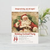 Cocktail Party  Kerstfeest Kaart (Staand voorkant)