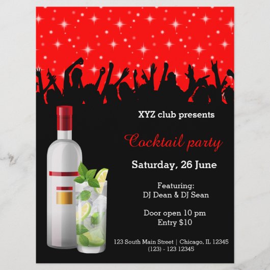 Cocktail party * kies achtergrondkleur flyer (Voorkant)