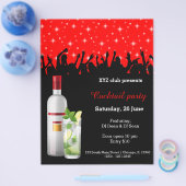Cocktail party * kies achtergrondkleur flyer (Enkel)