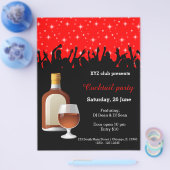 Cocktail party * kies achtergrondkleur flyer (Enkel)