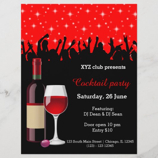 Cocktail party * kies achtergrondkleur flyer (Voorkant)