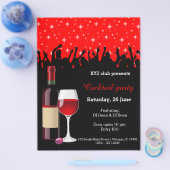 Cocktail party * kies achtergrondkleur flyer (Enkel)