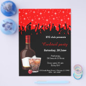 Cocktail party * kies achtergrondkleur flyer (Enkel)