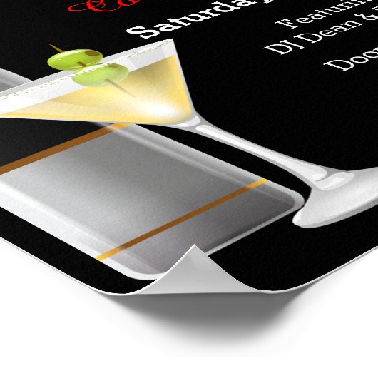 Cocktail party * kies achtergrondkleur poster (Hoek)