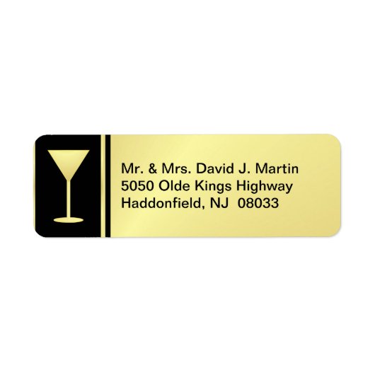 Cocktail Party Labels - Goud & Zwart - Klein (Voorkant)