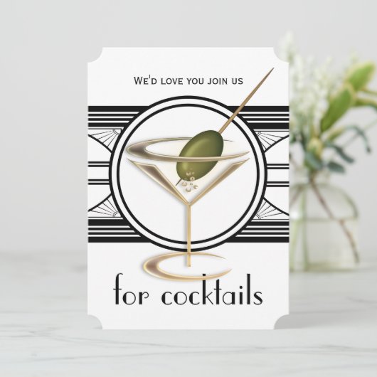 Cocktail Party Large Invitations Kaart (Staand voorkant)
