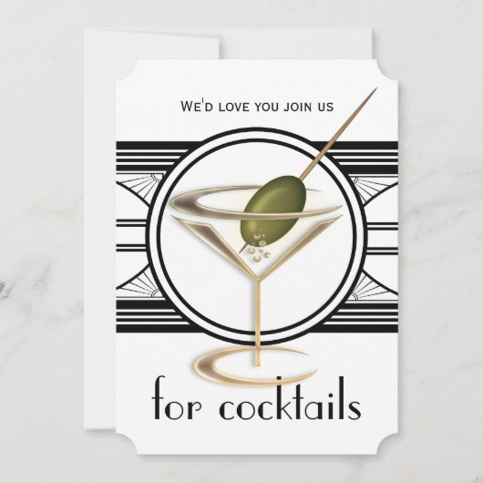 Cocktail Party Large Invitations Kaart (Voorkant)