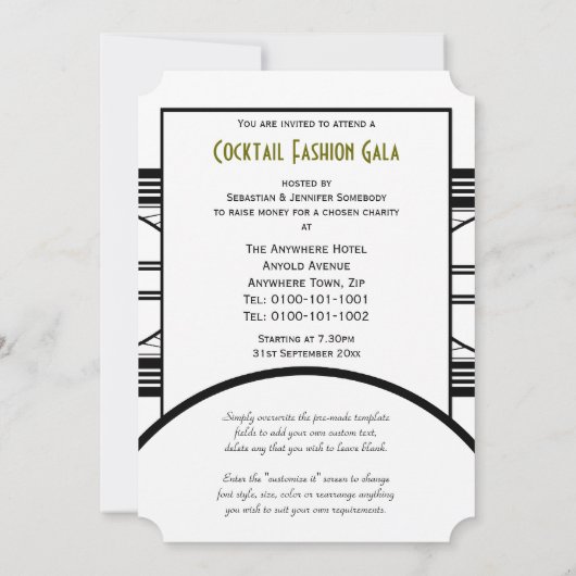 Cocktail Party Large Invitations Kaart (Achterkant)