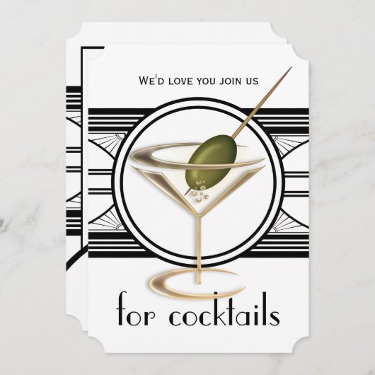 Cocktail Party Large Invitations Kaart (Voorkant / Achterkant)