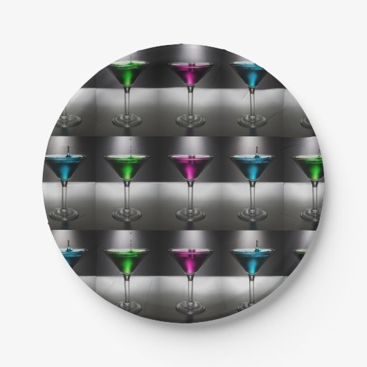 Cocktail Party Martini Party Paper Borden Papieren Bordje (Voorkant)