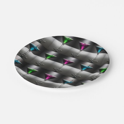 Cocktail Party Martini Party Paper Borden Papieren Bordje (Gekanteld)