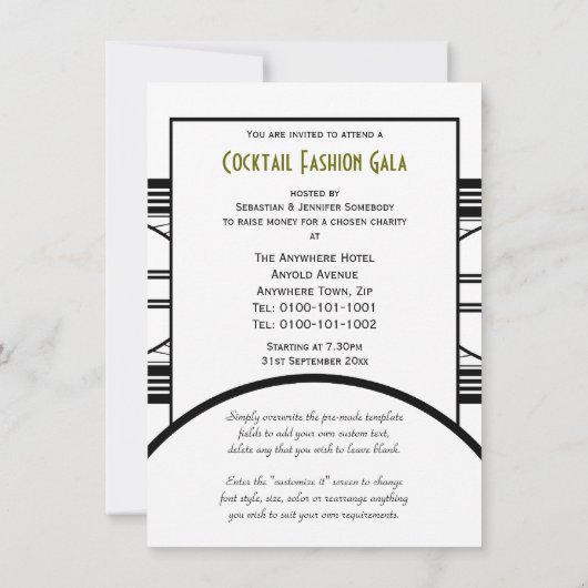 Cocktail Party Medium-uitnodigingen Kaart (Achterkant)