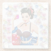 Cocktail Party Meisje Thunder_Cove Glazen Onderzetter (Achterkant)