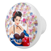 Cocktail Party Meisje Thunder_Cove Keramische Knop (Rechts)