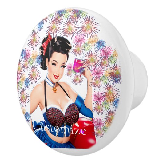 Cocktail Party Meisje Thunder_Cove Keramische Knop (Rechts)