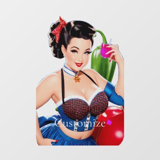 Cocktail Party Meisje Thunder_Cove Raamsticker (Vel)