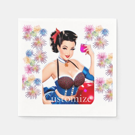 Cocktail Party Meisje Thunder_Cove Servet (Voorkant)