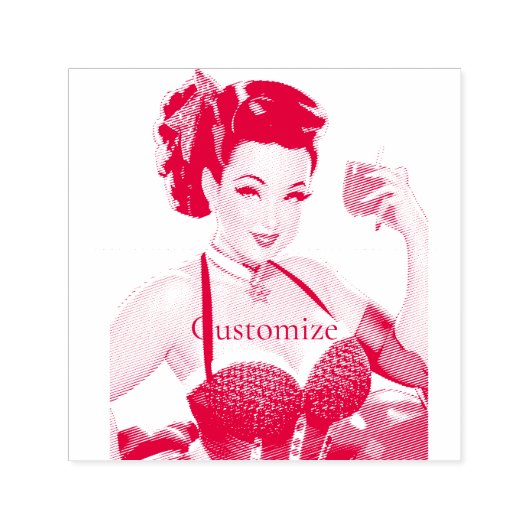 Cocktail Party Meisje Thunder_Cove Zelfinktende Stempel (Design)