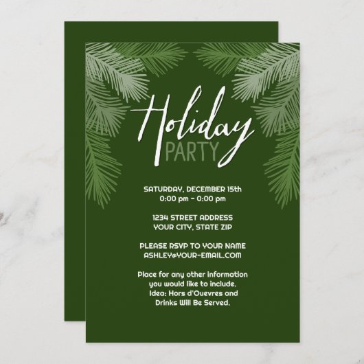 Cocktail Party met Rustic Tree Branches Holiday I Kaart (Voorkant / Achterkant)