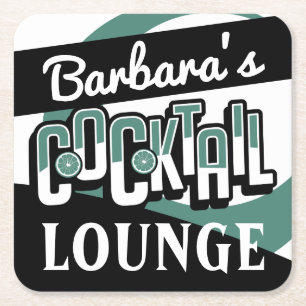 COCKTAIL PARTY Mid Century Moderne Bar Square Pape Kartonnen Onderzetters