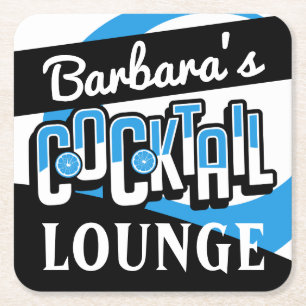 COCKTAIL PARTY Mid Century Moderne Bar Square Pape Kartonnen Onderzetters