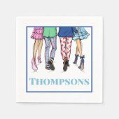 Cocktail Party Mode Koppels Kreeft Preppy Naam Servet (Voorkant)