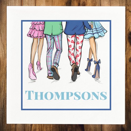 Cocktail Party Mode Koppels Kreeft Preppy Naam Servet