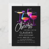 Cocktail Party Proost Uitnodiging voor verjaardag (Voorkant)