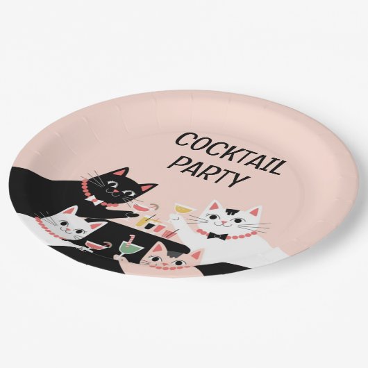 Cocktail party retro katten Papier Bord (Gekanteld)