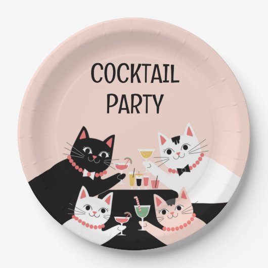 Cocktail party retro katten Papier Bord (Voorkant)