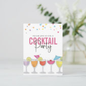 Cocktail Party Schattigee Custom Invitation Briefkaart (Staand voorkant)